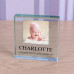 Glass Token Photo Frame Any Message, Engraved Glass Block Paperweight, Your Message Glass Photo Block, Personalised Gift