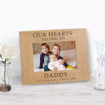 OUR HEARTS BELONG TO DADDY Wood Photo Frame